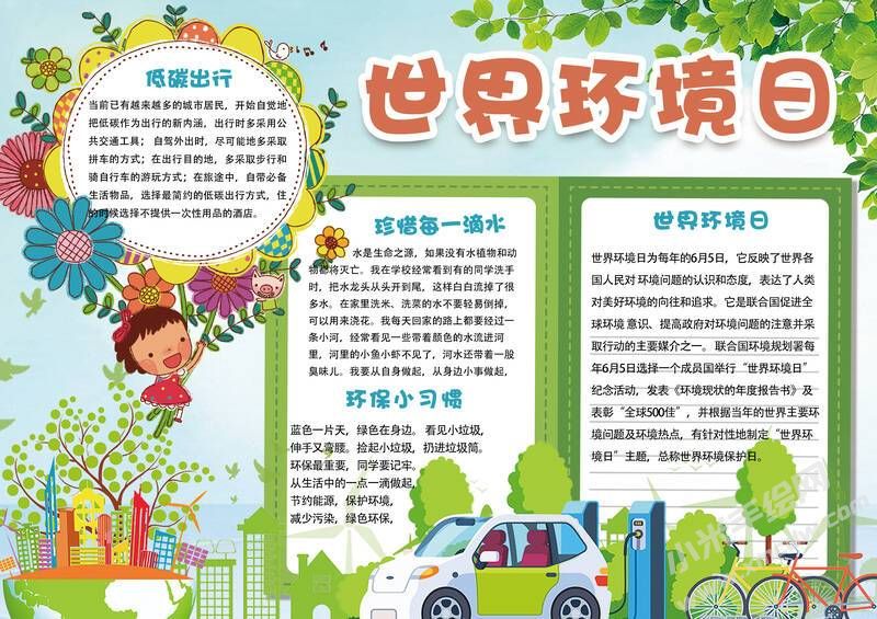 世界环境日手抄报模板有字版.jpg