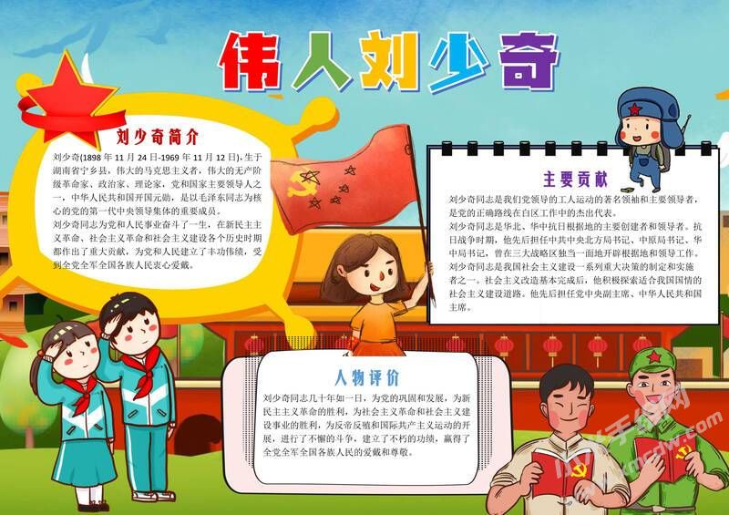 伟人刘少奇手抄报模板有字版.jpg