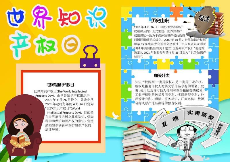 世界知识产权日手抄报模板有字版.jpg