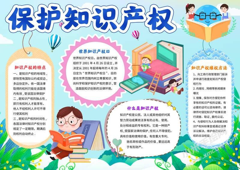 保护知识产权手抄报模板有字版（第二版）.jpg