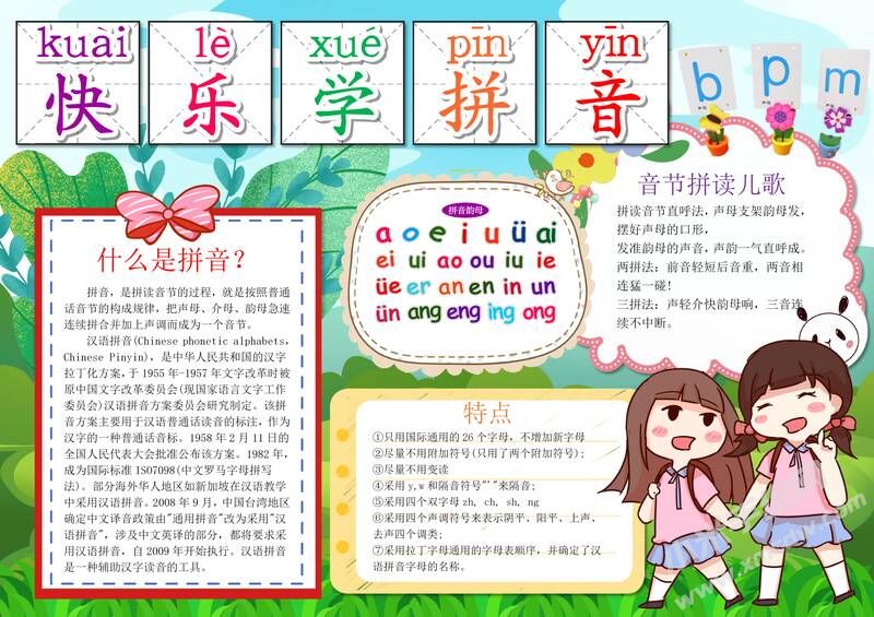 快乐学拼音手抄报模板有字版（第二版）.jpg