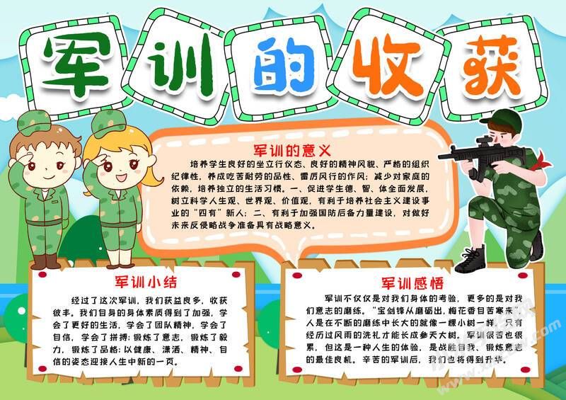 军训的收获手抄报模板有字版.jpg