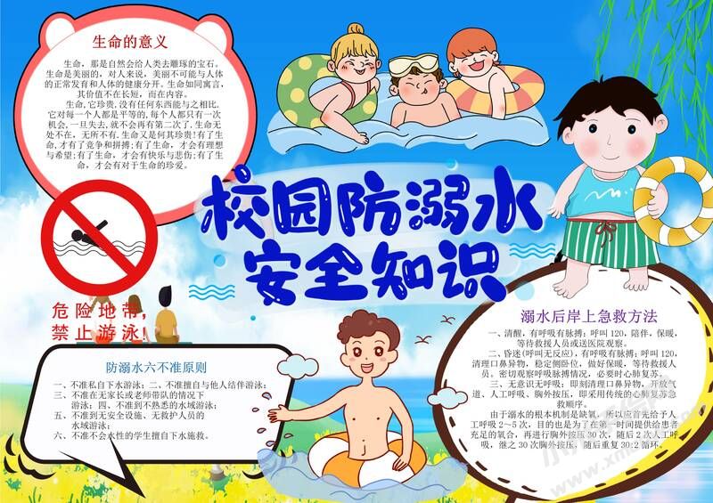 校园防溺水安全知识手抄报模板有字版.jpg