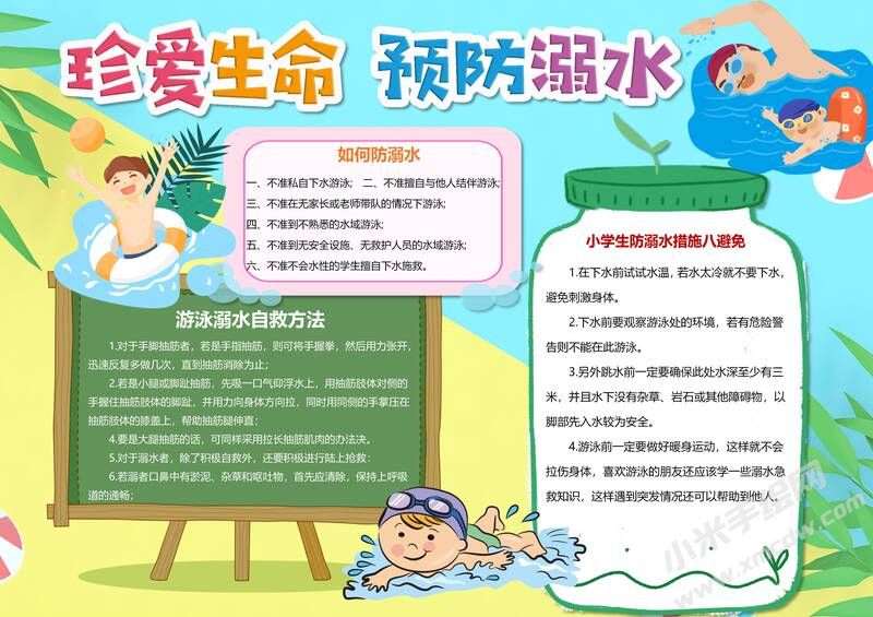 珍爱生命预防溺水手抄报模板有字版.jpg