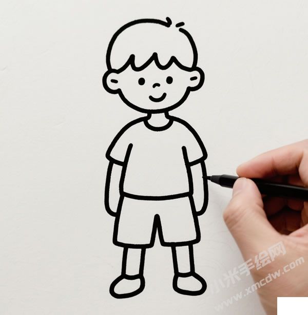 小男孩简笔画的步骤教程图片02.jpg