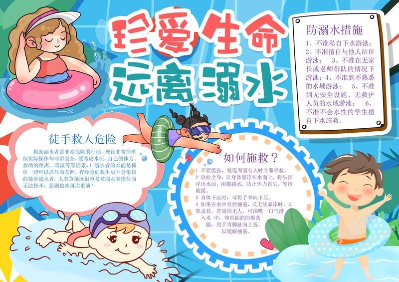 珍爱生命远离溺水手抄报模板有字版.jpg