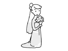 新娘幼儿简笔画步骤图示
