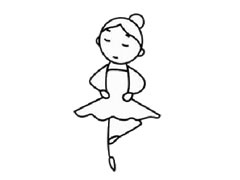 芭蕾舞演员幼儿简笔画步骤图示