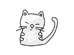 猫咪简笔画绘制步骤图示