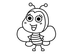 蜜蜂简笔画黑白线稿大全