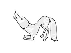 狼的简笔画绘制步骤图示