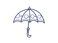 雨伞儿童简笔画绘制步骤图示