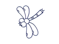 蜻蜓儿童简笔画绘制步骤