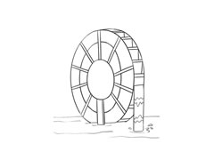 水车简笔画绘制步骤图示
