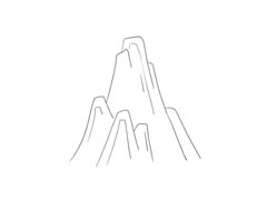 山石简笔画绘制步骤图示