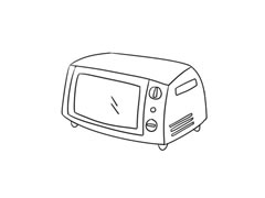 烤箱简笔画绘制步骤图示