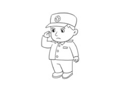 军人简笔画法步骤图示