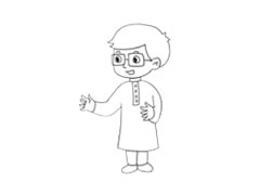 律师简笔画绘制步骤图示