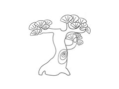 松树简笔画绘制步骤图示