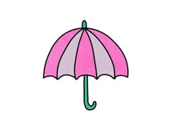 雨伞简笔画分步绘制图示