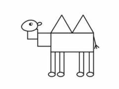 用图形分步画骆驼简笔画图示