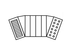 用图形分步画手风琴简笔画图示