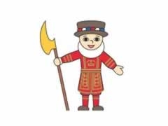 守卫简笔画分步绘制图示
