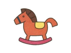 木马简笔画绘制步骤图示