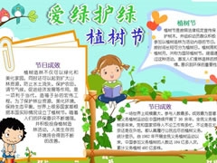 爱绿护绿植树节手抄报模板