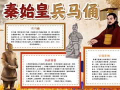 秦始皇兵马俑手抄报模板