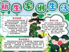 新生军训生活手抄报模板